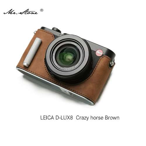 Mr. Stone Camera Half Case Cover Bag For LEICA D-LUX 8 - Crazy Horse Brown