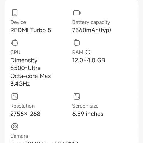 小米Xiaomi紅米 Redmi Turbo 5, 5G Dual SIM,16GB+264GB,Almost 100% new近乎全新 ...
