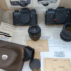 Original black paint Leicaflex SL twin bodies with R 35mm 90mm f2