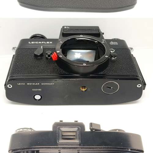 Original black paint Leicaflex SL twin bodies with R 35mm 90mm f2