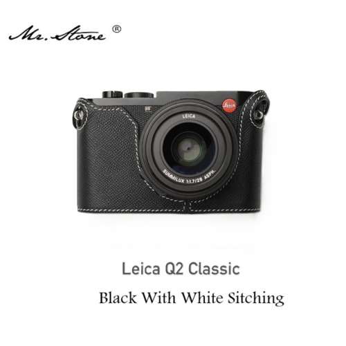 Mr. Stone Genuine Leather Camera Half Case Cover Bag For LEICA Q2 - Black With