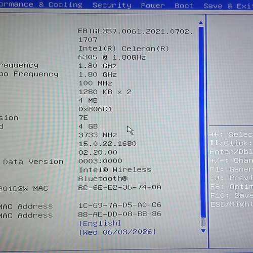 Intel NUC 迷你主機配11代Intel Celeron 6305 + 4GB LPDDRx (送64GB emmc)
