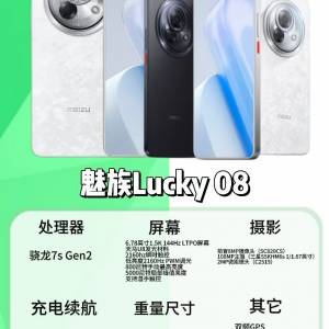 Meizu Lucky 08(12,256,144hz,1億像素，6000mah)