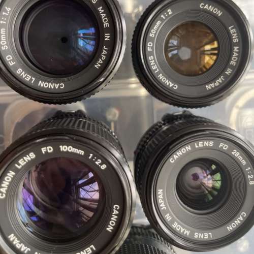 Canon nfd FD  28mm f2.8 50mm f1.4 200mm f2.8