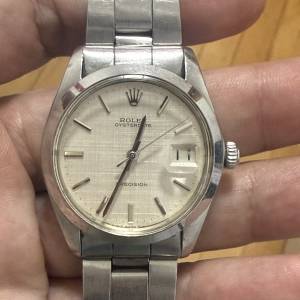 Rolex 6694 手上錬 34mm 膠鏡 布紋面 7835帶13格 $15800