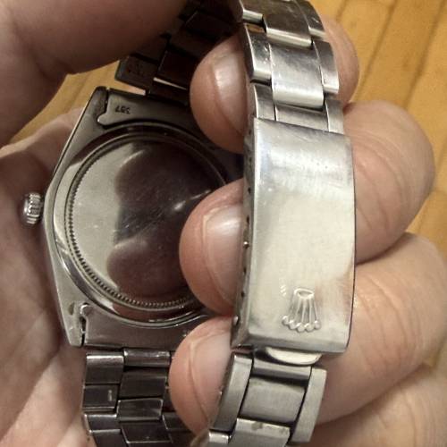 Rolex 6694 手上錬 34mm 膠鏡 布紋面 7835帶13格 $15800