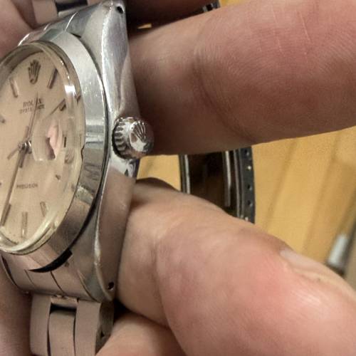Rolex 6694 手上錬 34mm 膠鏡 布紋面 7835帶13格 $15800