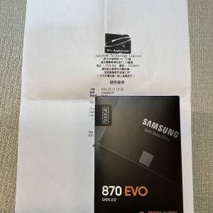 Samsung 870 EVO 2.5" 500GB 全新未開封 私人自讓