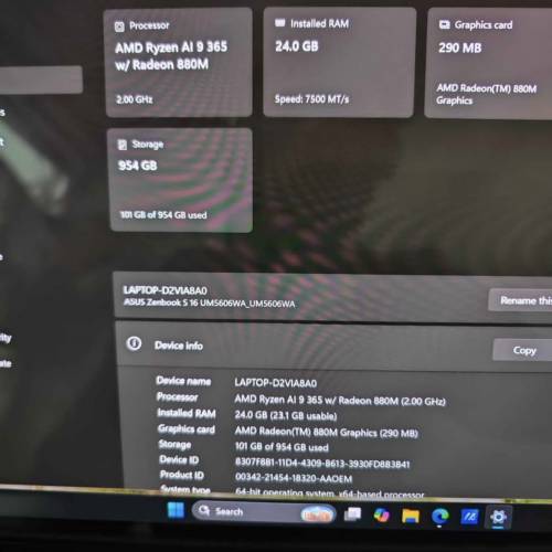 Zenbook s16 touch OLED 120hz AI9-365 24GB 1TB ASUS notebook laptop