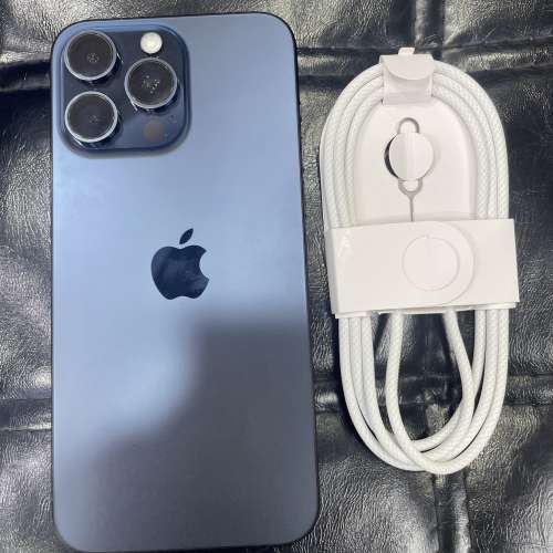 95%New iPhone 15 Pro Max 256GB 藍色 電池健康90% 香港行貨 有配件 自用首選超值