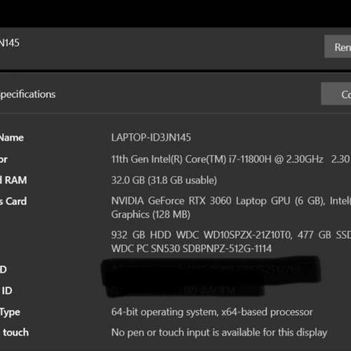 Acer Nitro 5 電競筆電｜i7-11代 + RTX 3060 + 32GB RAM