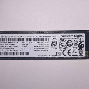 Western Digital WD SN730 512GB m.2 nvme PCIE 3.0 SSD