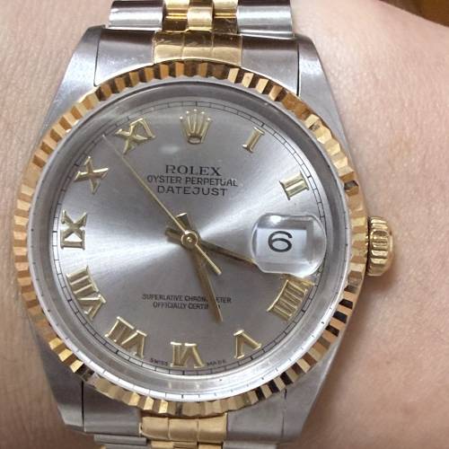 好L靚😆 ROLEX 16233 金鋼 少有灰面大羅馬字 18格帶 平到笑🤣$43888