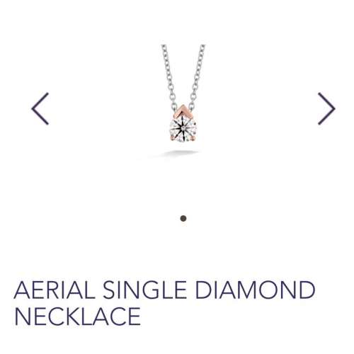 Heart on Fire 空中單鑽吊墜項鍊 Aerial Single Diamond Pendant Necklace