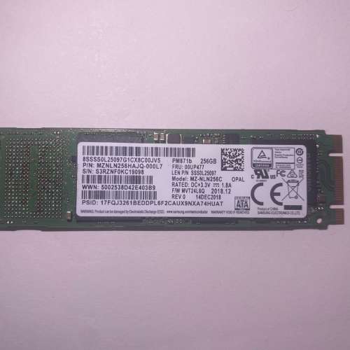 Samsung PM871b 256GB m.2 SATA NGFF SSD