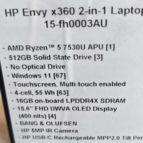 HP Envy x360 15-fh0003AU