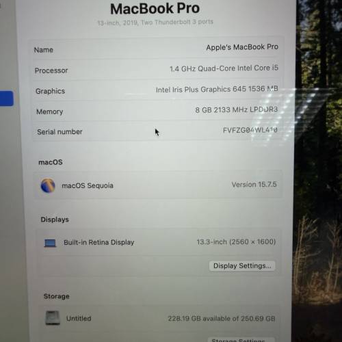 2019 MacBook Pro 13吋 i5/8GB/256GB