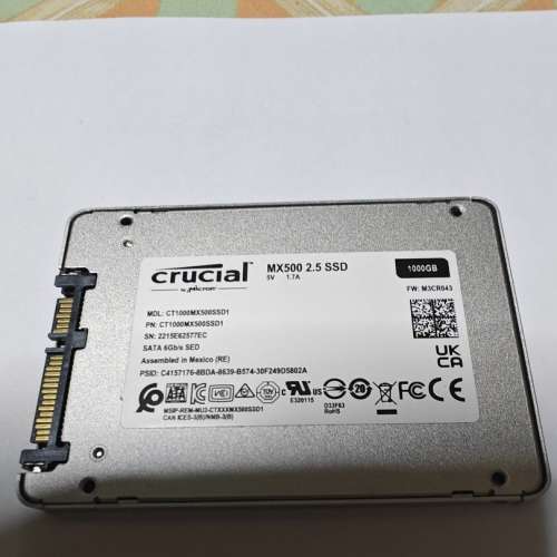 Crucial MX500 1TB SSD 2.5吋 SATA3