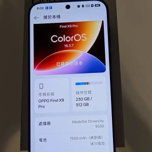 OPPO Find X9 Pro 5G 16Gb 512GB 灰色 連哈蘇增距鏡套装 香港行貨 全套連盒