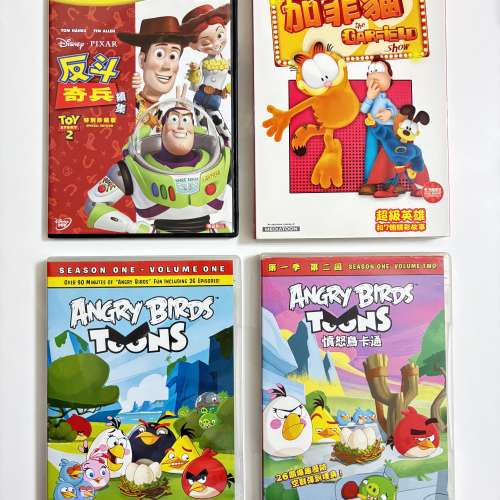 DVD 迪士尼 反斗奇兵、加菲貓 超級英雄、憤怒鳥卡通