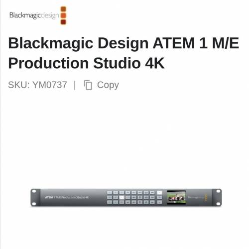 Blackmagic Design ATEM 1 M/E Production Studio 4K