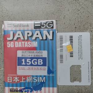 日本SoftBank 原生 5G SIM Card 15GB