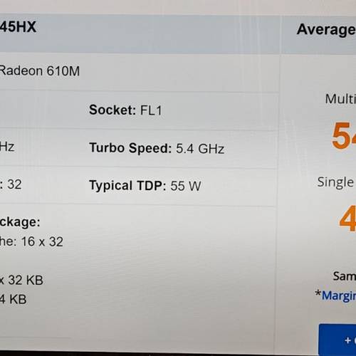 Ryzen 9 7945HX 底板欠黑色cpu架