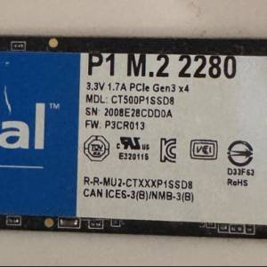 Crucial P1 500GB M.2 2280 NVMe SSD