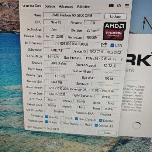 AMD RX 5600 OEM 6GB GDDR6