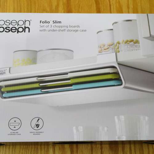 Joseph Joseph Folio Slim 懸掛式砧板收納架連多色砧板3塊套裝