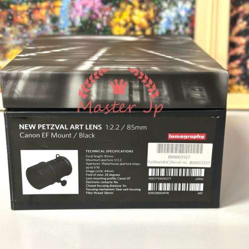 99.8% NEW Lomography New Petzval 85 Bokeh Control Art Lens Canon EF Black Brass