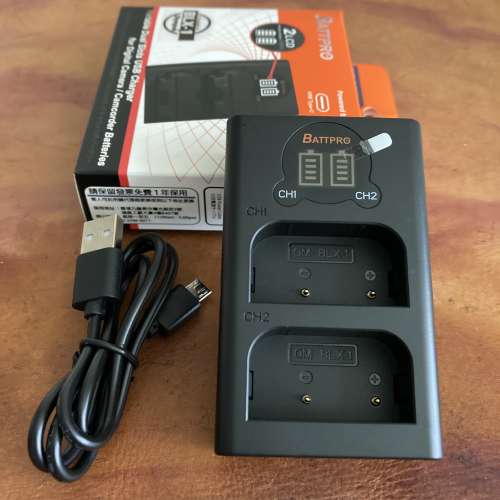 BLX-1 BLX1雙位充電器合Olympus OM SYSTEM OM-1 Mark II OM-3數碼相機專用請看內容 ...