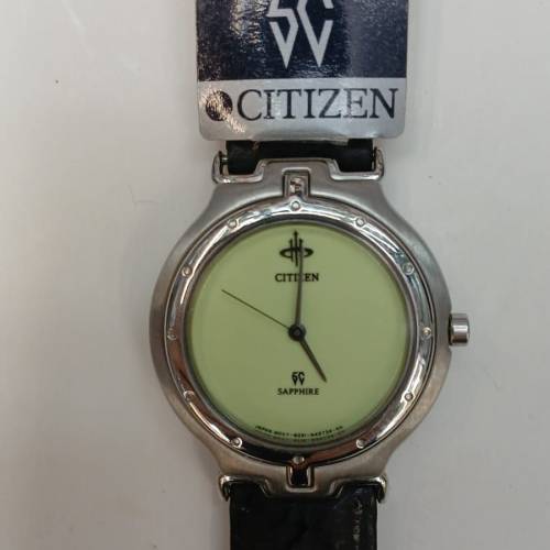 ( 市上無雙 ) 罕有全新 1990 Citizen 6031-S51792  Strada Sapphire 5C Ultra-Slim...