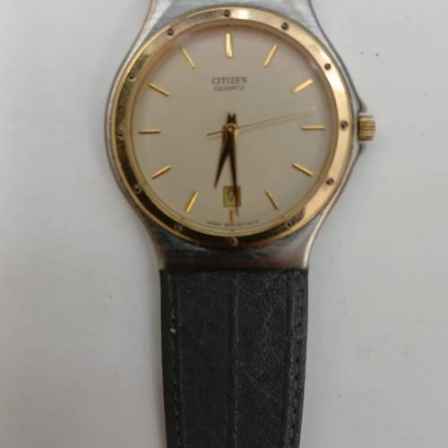( 已售出 ) Vintage1980 Citizen 81-5357超薄石英皮帶錶 ( Assembled In Germany  ...