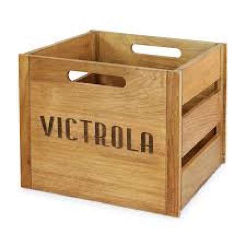 美國 Victrola 唱片箱  Record Crate - Holds 50 LP Vinyl Records (Natural Wood)