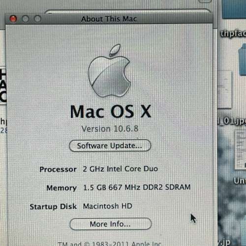 Apple MacBook 2006 (黑色) | 2GHz Intel Core Duo / 1.5GB RAM Macintosh HD | 連...