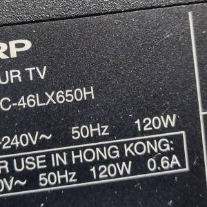 Sharp 46 吋3D colour TV