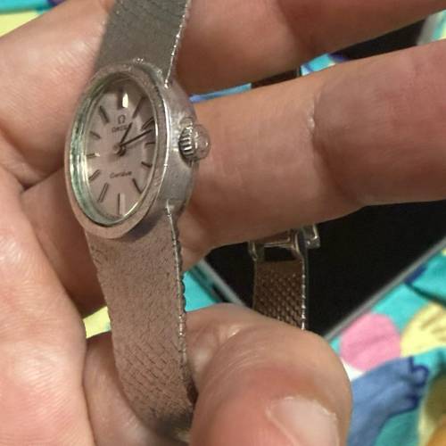 【稀有古董】正品 70年代 歐米茄 Omega Gen&egrave;ve 925純銀手動上鏈橢圓女錶 $1688