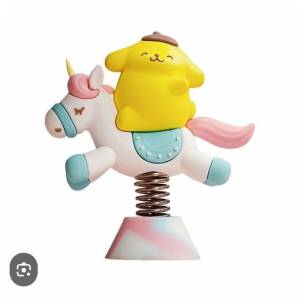 90%NEW 2024 SANRIO PomPomPurin 布甸狗 旋轉木馬搖搖樂 公仔 擺設