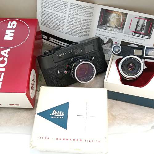 97% new  NOS Leica M5 OVP 50mm f14. Summilux 35mm f2.8 Summaron