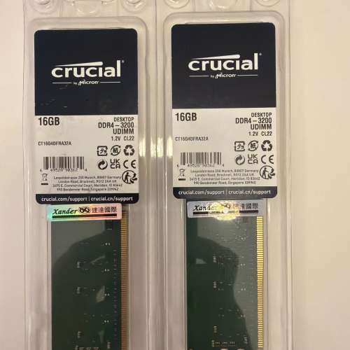 一對台式 ddr4 16 GB ram