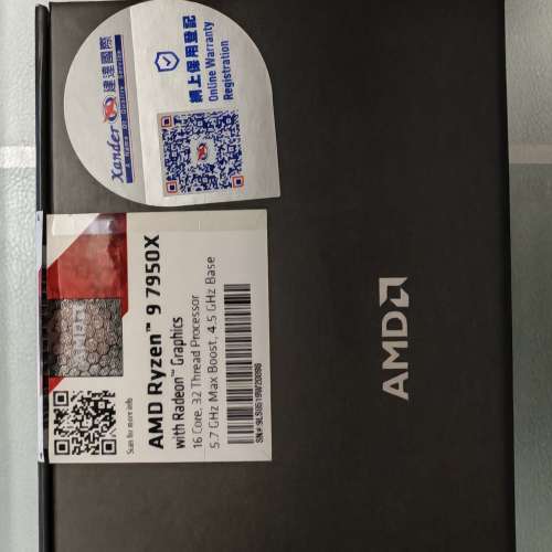 99% New 行貨 AMD Ryzen 9 7950X 16核心32線程(不含散熱器) - Box