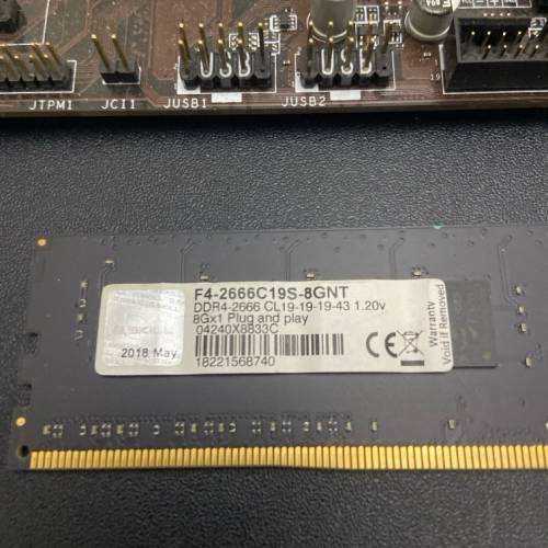 Msi a320 proe+amd ryzen r5 2600 （6核12線程)+gskill ddr4 2666 8g ram x2+amd散...
