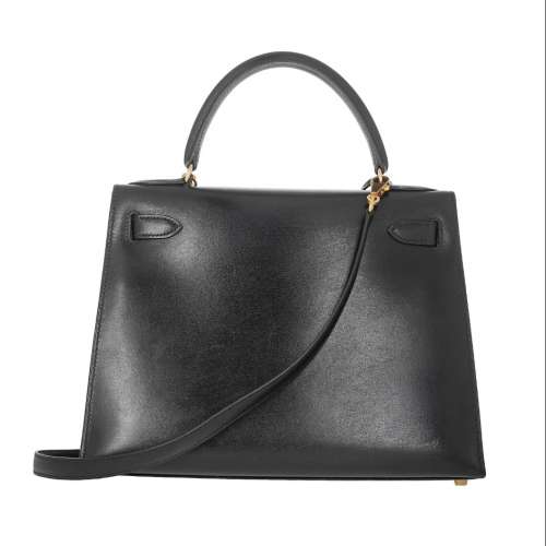 Herm&egrave;s Sellier Box Calf Kelly 28 Black