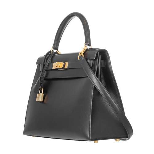 Herm&egrave;s Sellier Box Calf Kelly 28 Black