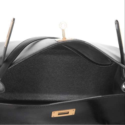 Herm&egrave;s Sellier Box Calf Kelly 28 Black
