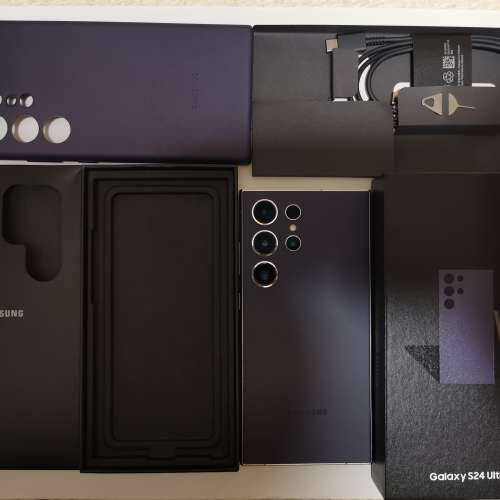 極新,香港行貨,紫色Samsung s24 ultra 5G 512gb 雙卡雙待 dual sim, 全套齊