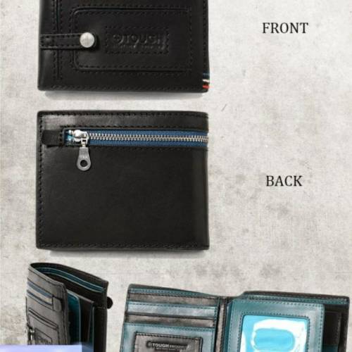 全新 TOUGH Jeansmith PICTURE FRAME 系列經典復古真皮二折男士短夾