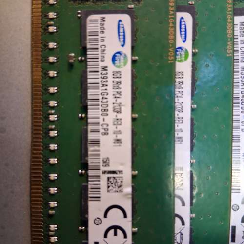 SAMSUNG 8GB PC4-2133P ECC RAM 8條64gb