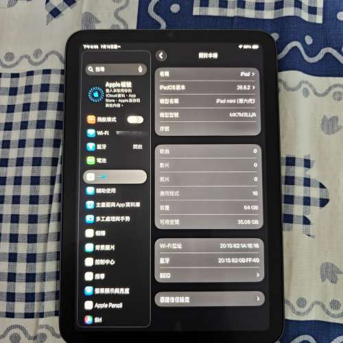 Apple iPad mini (第 6 代) 64GB Wi-Fi 版（太空灰色）